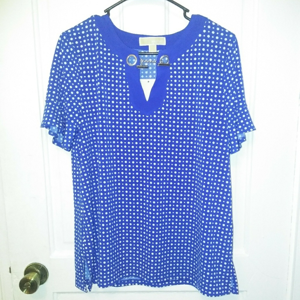 💼Michael Kors poke a dot chain accent Blouse